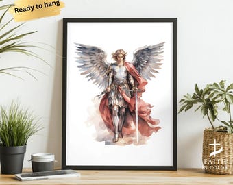 St. Michael the Archangel Canvas Print: Christian Home Protection Art