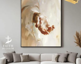 Hand of God Canvas Art: Christian Home Decor, Spiritual Wall Print