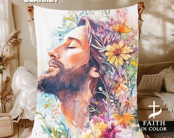 Manta polar con Jesús cristiano: manta de inspiración religiosa