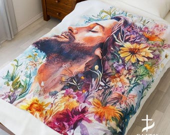 Manta polar cristiana: manta con temática religiosa de Jesús, decoración inspiradora para el hogar