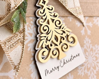 Instant Digital Download-Hand drawn filigree layered tree ornament/gift tag, laser cut engrave svg file, Glowforge svg file, laser svg file