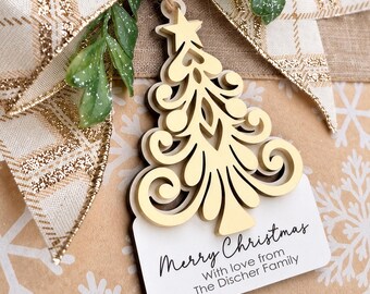 Instant Digital Download-Hand drawn filigree layered tree ornament/gift tag, laser cut engrave svg file, Glowforge svg file, laser svg file