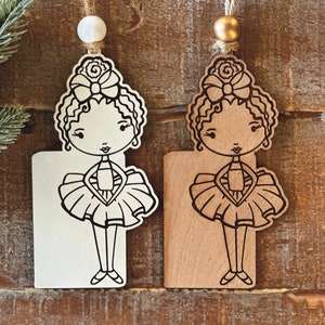Instant digital download - Cute dancer, ballet girl svg ornament file for Glowforge, lasers, personalized dancer ornament, laser ready file