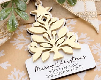 Instant Digital Download-Hand drawn filigree layered tree ornament/gift tag, laser cut engrave svg file, Glowforge svg file, laser svg file