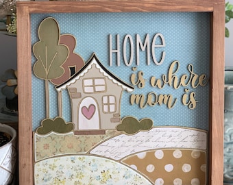 Sofortiger digitaler Download- wunderliche Haus quadratische Zeichen svg Datei, Muttertag, Laser bereite Datei, perfekt für Glowforge, Laser
