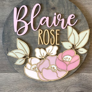 Instant digital download- Poppy inspired floral svg file, round sign door hanger svg file, perfect for Glowforge, laser machines!