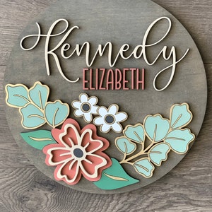 Instant digital download- Pretty florals svg file for nursery or wood signs, door hangers - laser ready svg for Glowforge and laser machines