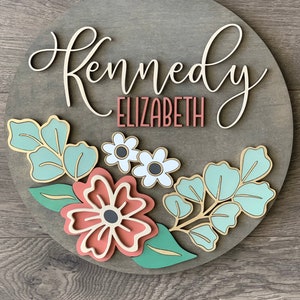 Download digitale immediato - File svg di graziosi fiori per cartelli per vivai o in legno, appendini per porte - svg pronto per laser per Glowforge e macchine laser