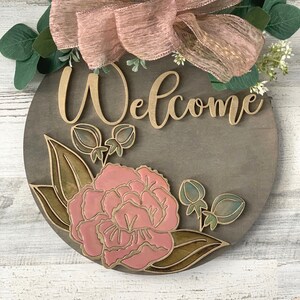 Directe digitale download: svg-bestand met bloemen welkomstbord, perfect voor Glowforge of andere lasers, houten bord, deurhangerbestanden