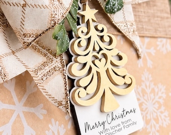 Instant Digital Download-Hand drawn filigree layered tree ornament/gift tag, laser cut engrave svg file, Glowforge svg file, laser svg file