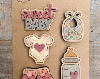Instant digital download - Baby themed magnets laser svg file, laser ready file, Glowforge svg file, laser cut file, laser svg file, laser