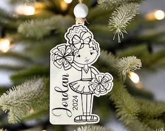 Instant digital download - Cheerleader Ornament, engrave and cut svg file for Glowforge and laser cutters, glowforge file, glowforge aura