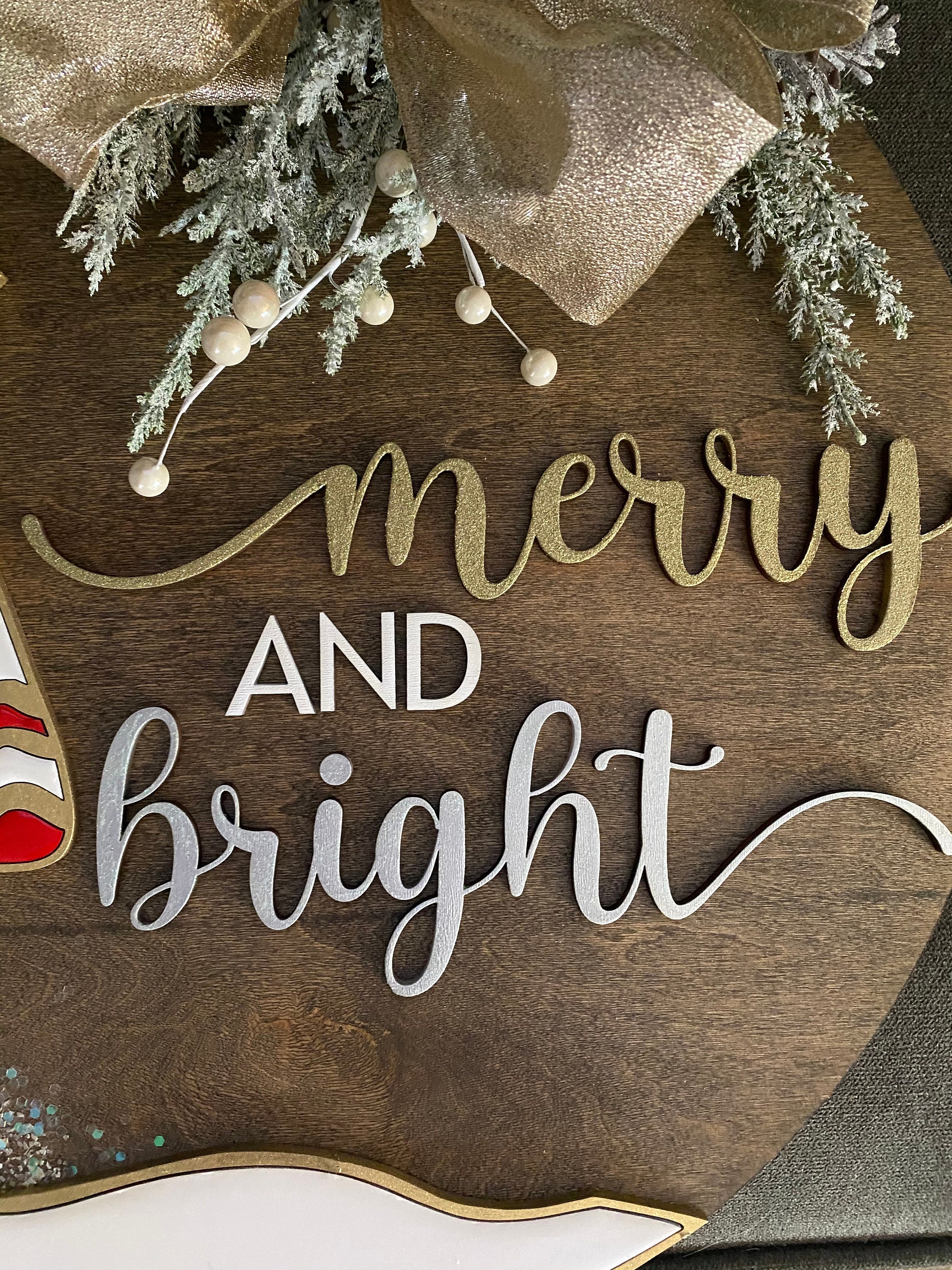 Tree Round Sign Instant Digital Download- Whimsical Christmas Tree Round Sign Svg File ...