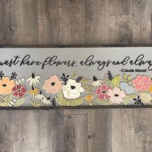 Instant digital download - Large floral sign svg cut file, individual sections for versatility - great for Glowforge or laser machines!