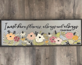 Instant digital download - Large floral sign svg cut file, individual sections for versatility - great for Glowforge or laser machines!