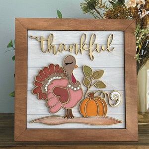 Instant digital download - Cute turkey sign, laser ready svg file for Glowforge and laser cutters, thanksgiving sign svg, laser file