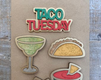 Instant digital download - Taco and margarita themed magnets laser svg file, laser ready file, Glowforge svg file, laser cut file, Glowforge