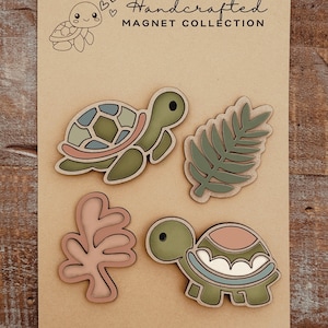 Téléchargement numérique instantané - fichier svg Turtle Magnet Collection, fichier Glowforge, fichier découpé au laser, Glowforge Aura, fichier prêt Glowforge, svg laser