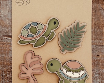 Instant digital download - Turtle Magnet Collection svg file, Glowforge file, laser cut file, Glowforge Aura,Glowforge ready file, laser svg