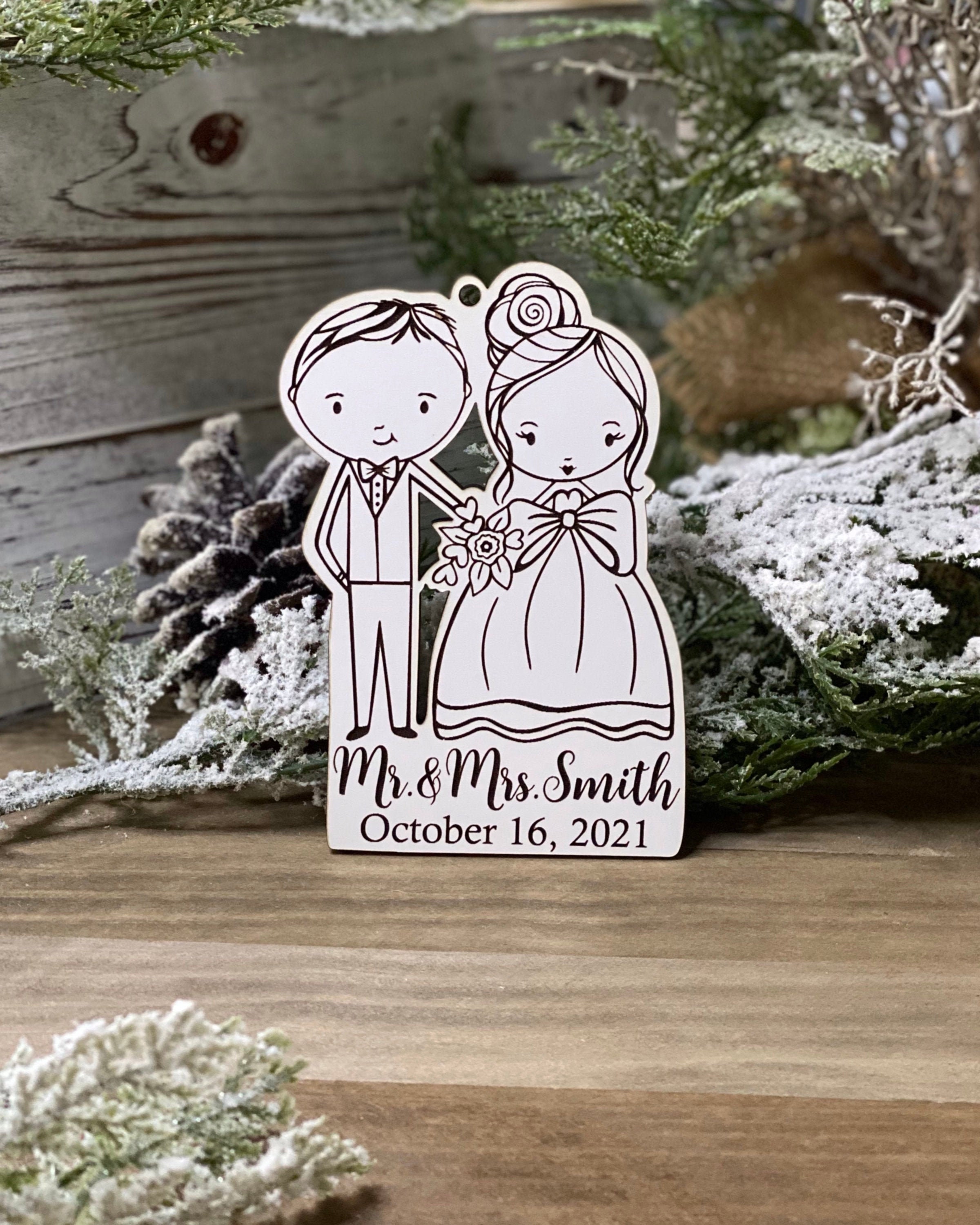 Instant digital download - Wedding Bride Groom Ornament Engrave svg f…