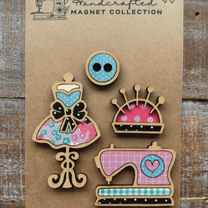 Download digital instantâneo - Conjunto de ímãs temáticos de costura, Glowforge pronto, arquivo svg pronto para laser, ímã svg, ímãs de costura, Glowforge