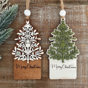 Instant digital download - Layered tree ornament svg file, for laser use, Glowforge, customizable Christmas ornament svg file, laser file