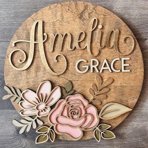 Sofortiger digitaler Download- Floral Laser bereit SVG-Datei, Laserschnitt-Datei, für Glowforge oder Laser-Maschinen, schneiden oder gravieren Datei, Türhänger svg