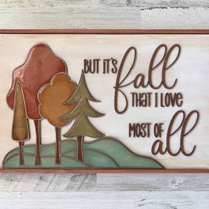 Instant digital download - Fall scene, fall wood sign svg file, laser ready svg, perfect for Glowforge, laser machines, laser cut file
