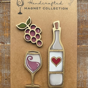 Directe digitale download - wijnthema magneetcollectie SVG-bestand, laserklaar bestand, Glowforge, lasersvg, magneet svg-bestand