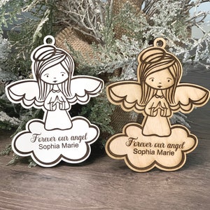 Instant digital download- Angel memorial ornament svg file for laser engraving, perfect for Glowforge, laser machines