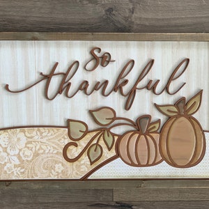 Sofortiger digitaler Download - Thanksgiving Herbst Kürbis SVG-Datei, rechteckiges Holzschild-Datei, perfekt für Glowforge, Laser-Maschinen