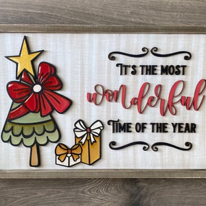 Instant digital download - Whimsical Christmas tree sign svg - Laser ready cut file, perfect for Glowforge aqnd laser machines