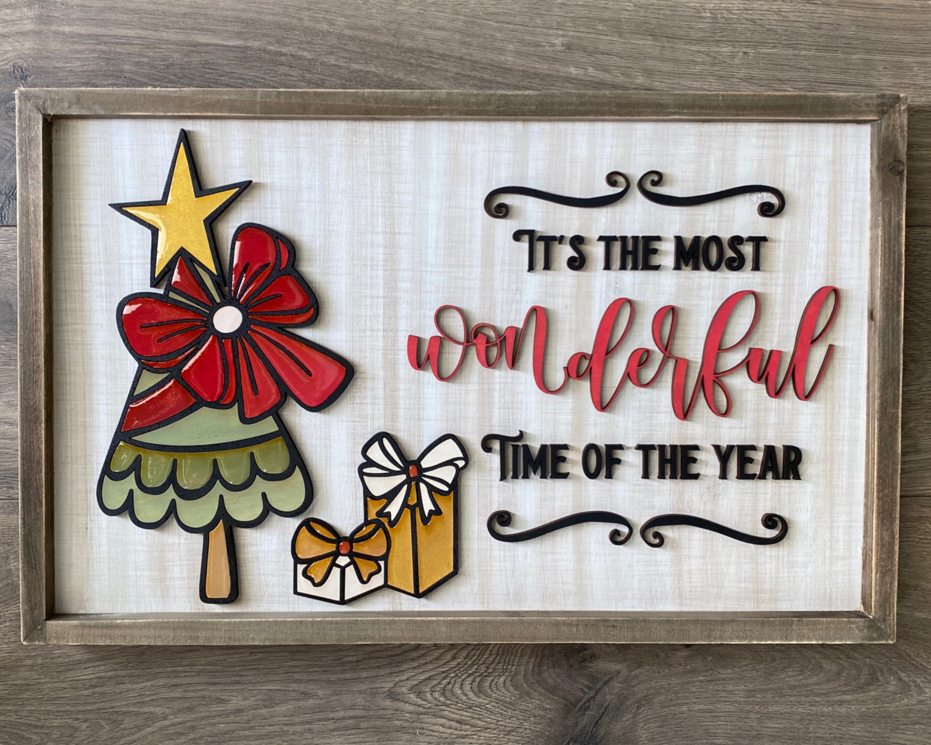 Instant digital download - Whimsical Christmas tree sign svg - Laser …