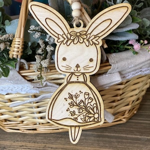 Sofortiger digitaler Download - Vier wunderliche Bunny Osterkorb Tags svg Dateien - perfekt für Glowforge und Laser Maschinen, schneiden und gravieren