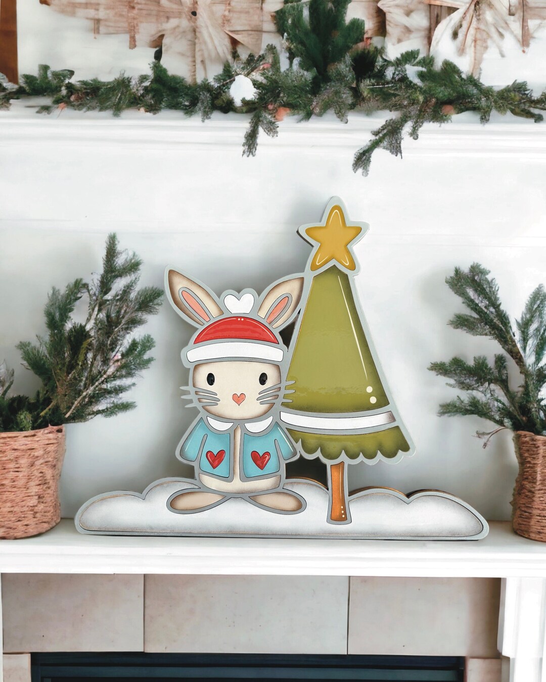 Instant Digital Download - Holiday Bunny Shelf Sitter Svg File ...