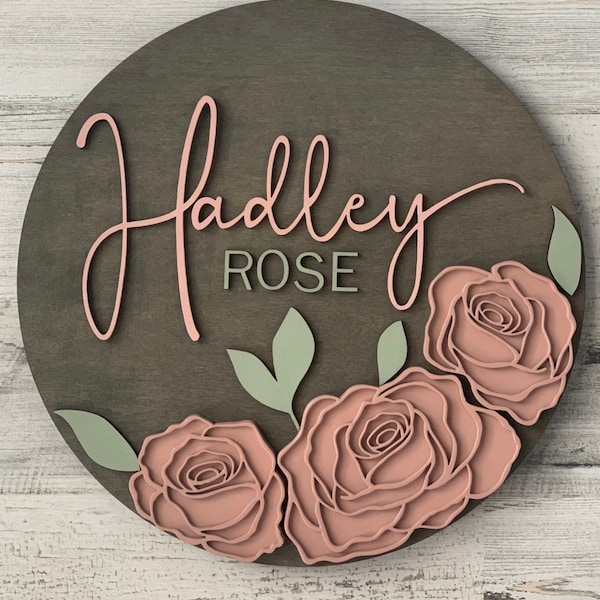 Instant digital download- Beautiful layered roses svg file, perfect for Glowforge and laser machines, door hangers, wood signs, floral signs