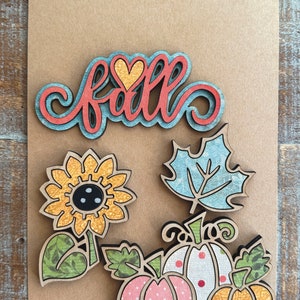 Téléchargement numérique instantané - fichier SVG de la collection d'aimants sur le thème de l'automne, fichier prêt pour le laser, Glowforge, svg laser, ensemble d'aimants, svg automne