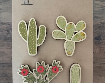 Instant digital download - Cactus themed magnets laser svg file, laser ready file, Glowforge svg file, laser cut file, laser svg file
