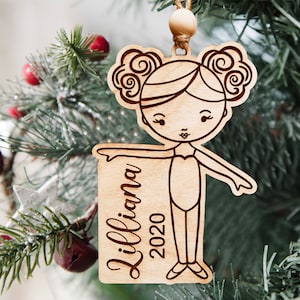 Instant digital download - Cute dancer, dance girl svg ornament file for Glowforge, lasers, personalized dancer ornament, dance bag tag