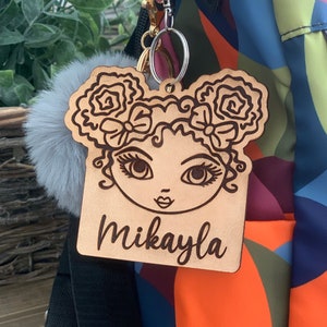 Instant digital download- Cute girl purse/backpack tag, keychain, ornament svg file, perfect for Glowforge, laser machines