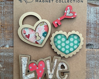 Instant digitale download - Valentine Magnet Set svg-bestand, laserklaar bestand, Glowforge-bestand, Glowforge klaar, Glowforge Aura, laser svg