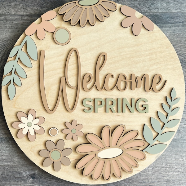 Instant digitale download - Floral teken svg gesneden bestand, glowforge-bestand, laser klaar bestand, tekenbestand kinderkamer, deurhanger svg, bloemen teken svg