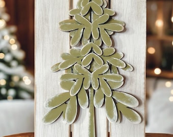 Instant digital download - Farmhouse style tree sign, laser cut file, laser ready svg file, Glowforge svg file, laser holiday svg, laser svg
