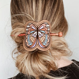 Instant digital download- Beautiful engraved SVG butterfly hair accessory, gift tag, boho, perfect for Glowforge, lasers, laser ready file