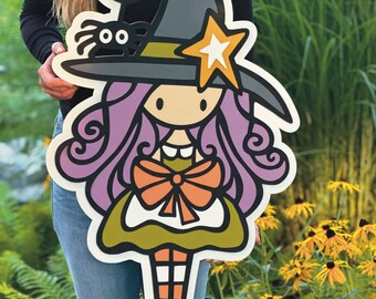 Instant Digital Download - Cute witch laser svg file, Glowforge ready, halloween decor, halloween laser file, witch svg laser file