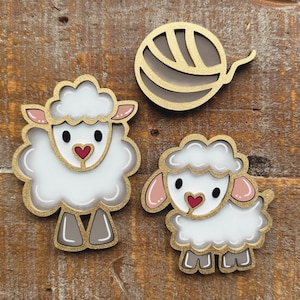 Téléchargement numérique instantané - Ensemble d'aimants sur le thème des moutons, prêt pour Glowforge, fichier svg prêt pour le laser, svg mouton, aimants de ferme, Glowforge