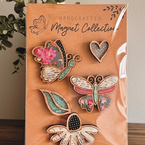 Instant digital download - Pretty Butterfly Magnet Collection SVG file, laser ready file, Glowforge, laser svg, magnet set svg files