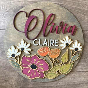 Instant digital download- Cute florals svg file for nursery or wood signs, door hangers - laser ready svg for Glowforge and laser machines
