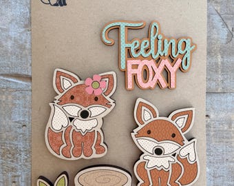Instant digital download - Fox themed magnets laser svg file, laser ready file, Glowforge svg file, laser cut file, laser svg file