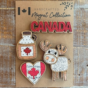 Téléchargement numérique instantané - fichier SVG Canada Magnet Collection, fichier prêt pour le laser, Glowforge, laser svg, ensemble d'aimants, Canada svg, svg orignal